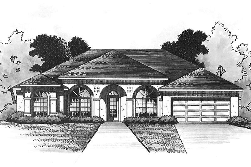 Dream House Plan - Mediterranean Exterior - Front Elevation Plan #417-559