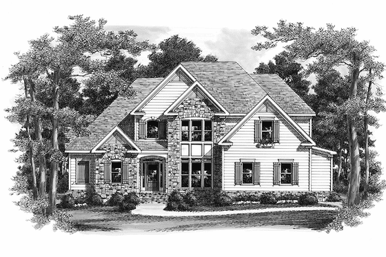 Exterior - Front Elevation 3 for European House Plan #927-693 - 3 bed, 3.5 bath