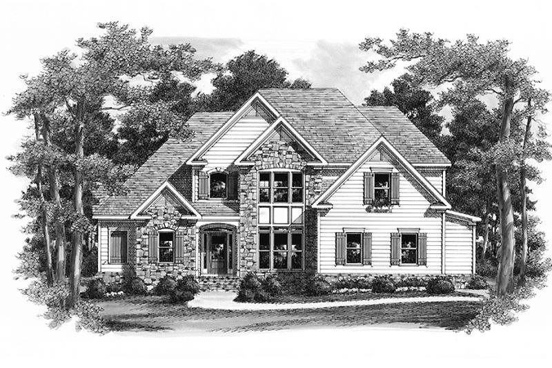 Home Plan - Exterior - Front Elevation 3 for European House Plan #927-693 - 3 bed, 3.5 bath
