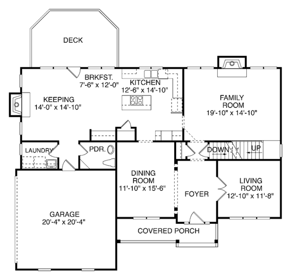 House Blueprint - Traditional Floor Plan - Main Floor Plan #453-119