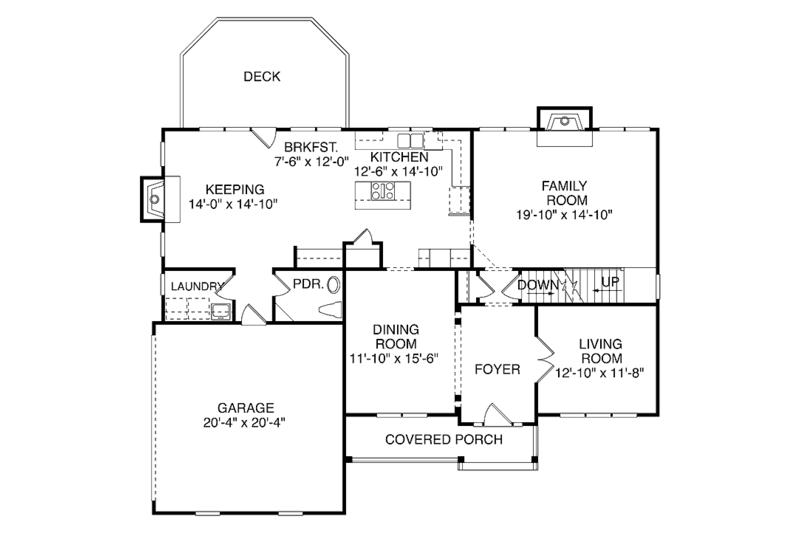 Home Plan - Floor Plan - Main Floor for Traditional House Plan #453-119 - 4 bed, 3.5 bath