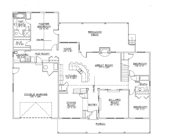 Architectural House Design - Adobe / Southwestern Floor Plan - Main Floor Plan #945-126