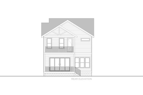 Exterior - Rear Elevation for Farmhouse House Plan #1085-5 - 3 bed, 3.5 bath