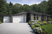 Contemporary Style House Plan - 4 Beds 2.5 Baths 2437 Sq/Ft Plan #1111-10 Exterior 