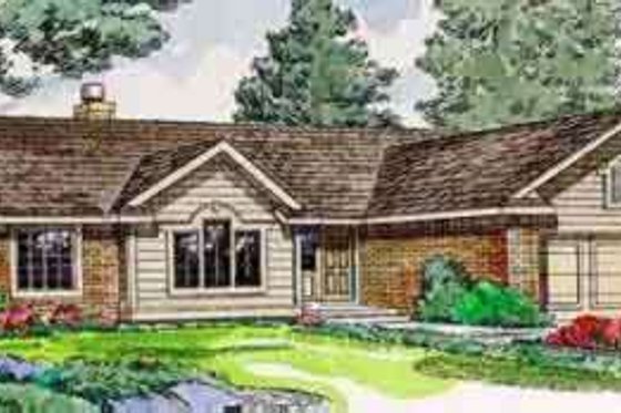 Exterior - Front Elevation for Ranch House Plan #116-148 - 3 bed, 2 bath
