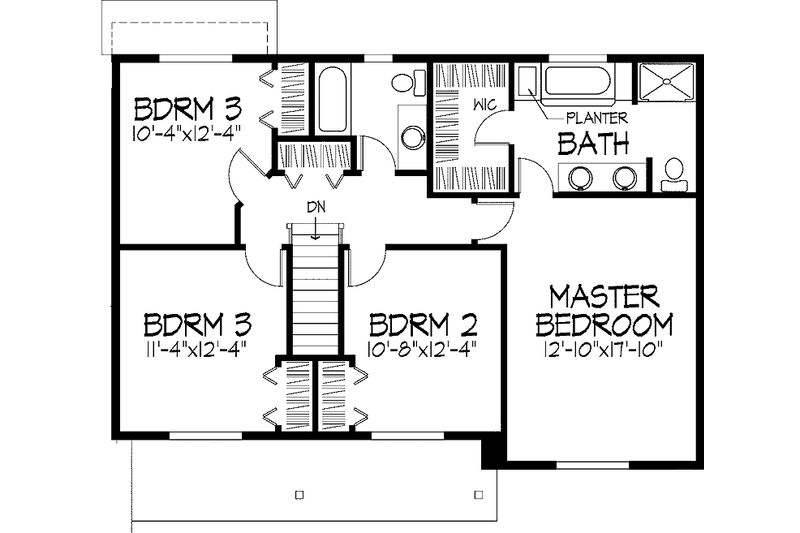 Home Plan - Floor Plan - Upper Floor for Country House Plan #51-752 - 4 bed, 2.5 bath