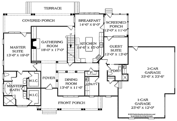 House Blueprint - Craftsman Floor Plan - Main Floor Plan #453-426