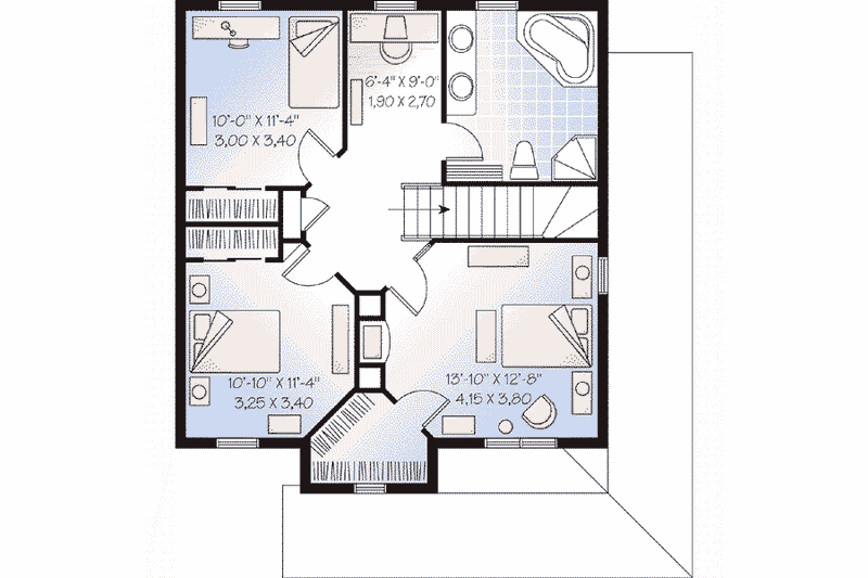 Home Plan - Floor Plan - Upper Floor for Country House Plan #23-475 - 3 bed, 1.5 bath