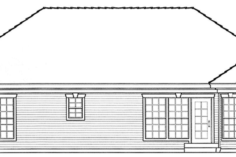 Home Plan - Exterior - Rear Elevation for Country House Plan #1037-47 - 2 bed, 2 bath