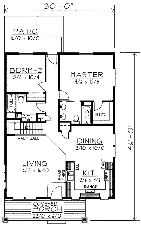 House Blueprint - Craftsman Floor Plan - Main Floor Plan #1037-6