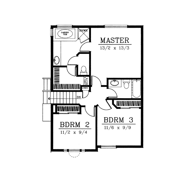 Architectural House Design - Traditional Floor Plan - Upper Floor Plan #100-201
