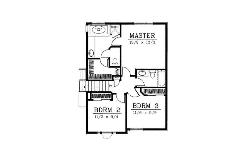 Home Plan - Floor Plan - Upper Floor for Traditional House Plan #100-201 - 3 bed, 3 bath