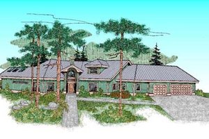 Ranch Exterior - Front Elevation Plan #60-441