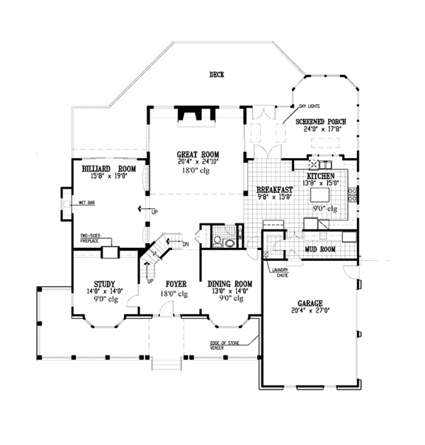 House Design - Country Floor Plan - Main Floor Plan #953-48