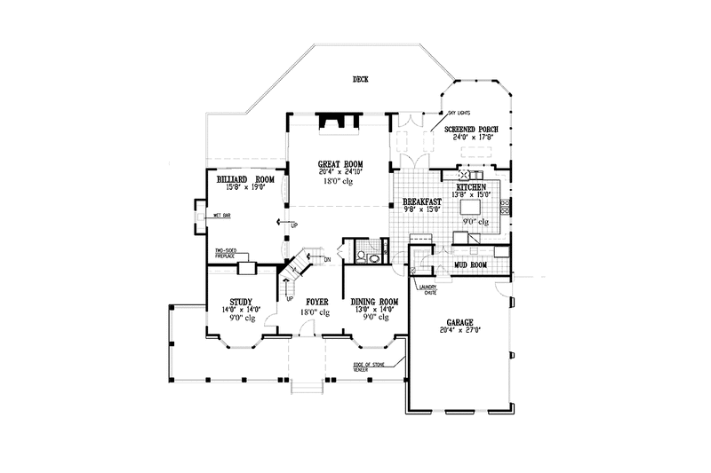 Architectural House Design - Floor Plan - Main Floor for Country House Plan #953-48 - 4 bed, 3.5 bath