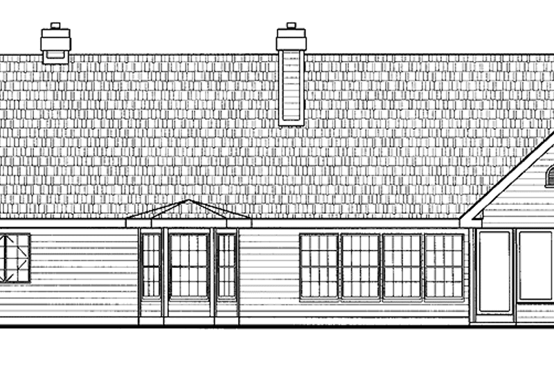 Home Plan - Exterior - Rear Elevation for Country House Plan #314-185 - 3 bed, 2 bath