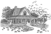 Country Style House Plan - 2 Beds 2.5 Baths 1072 Sq/Ft Plan #72-1025 