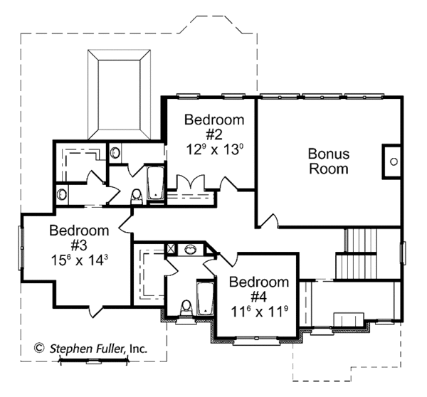 House Plan Design - Colonial Floor Plan - Upper Floor Plan #429-399