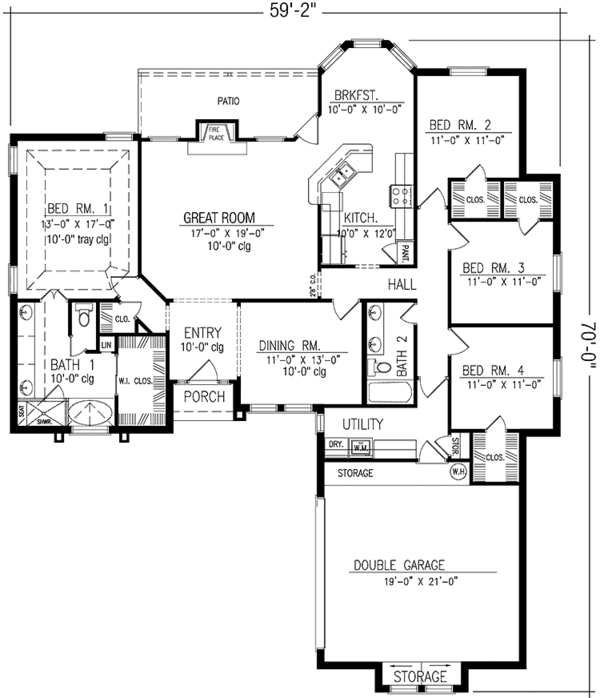 House Design - Traditional Floor Plan - Main Floor Plan #42-625