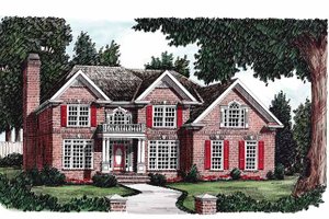 Colonial Exterior - Front Elevation Plan #927-75