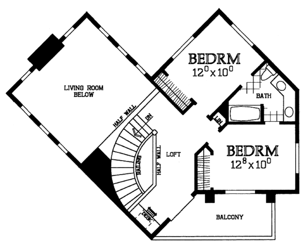 House Blueprint - Mediterranean Floor Plan - Upper Floor Plan #72-1008