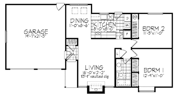 House Plan Design - Ranch Floor Plan - Main Floor Plan #320-783