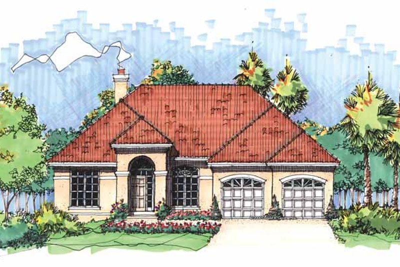 Home Plan - Mediterranean Exterior - Front Elevation Plan #929-590