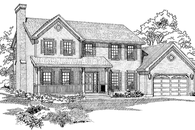 Home Plan - Exterior - Front Elevation 3 for Colonial House Plan #47-849 - 4 bed, 2.5 bath