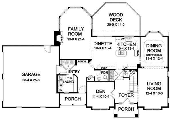 Home Plan - Traditional Floor Plan - Main Floor Plan #328-323