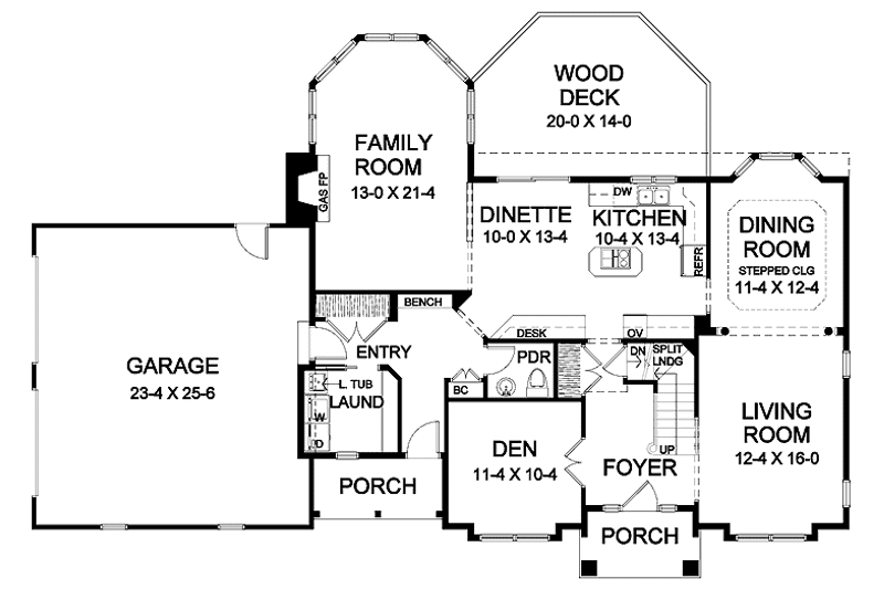 Home Plan - Floor Plan - Main Floor for Traditional House Plan #328-323 - 4 bed, 2.5 bath