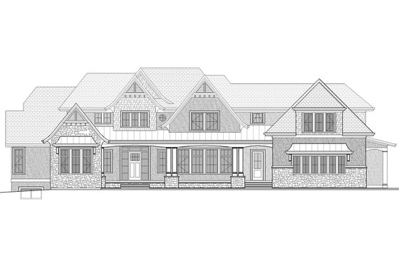 Exterior - Front Elevation 3 for Craftsman House Plan #1086-15 - 4 bed, 3 bath