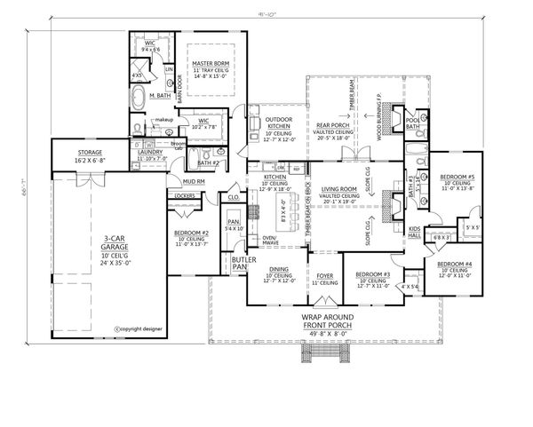 Dream House Plan - Farmhouse Floor Plan - Main Floor Plan #1074-5