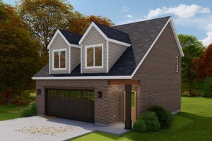 Exterior - Front Elevation 3 for Colonial House Plan #1060-164 - 2 bed, 1 bath