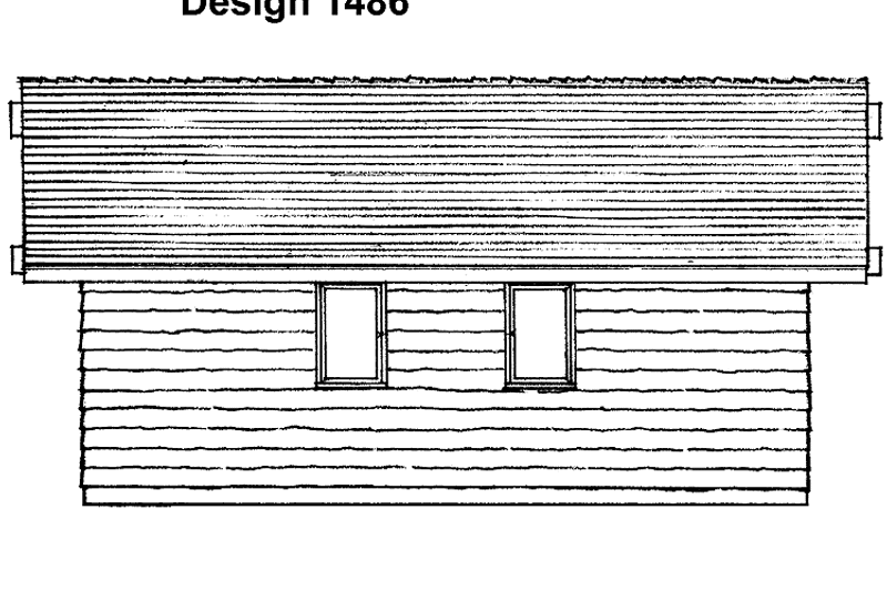 House Design - Exterior - Rear Elevation for Country House Plan #72-543 - 2 bed, 1 bath