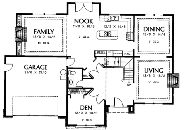 Home Plan - Colonial Floor Plan - Main Floor Plan #48-713