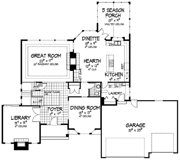 House Plan Design - Traditional Floor Plan - Main Floor Plan #51-944