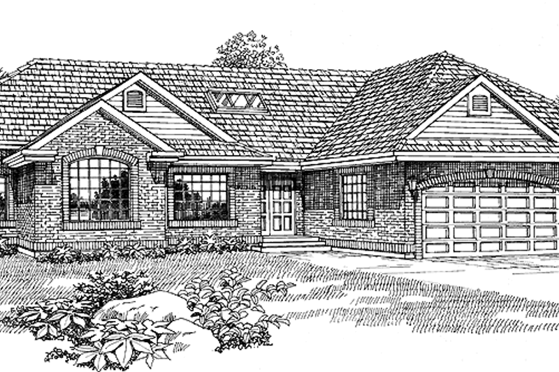 Architectural House Design - Ranch Exterior - Front Elevation Plan #47-843
