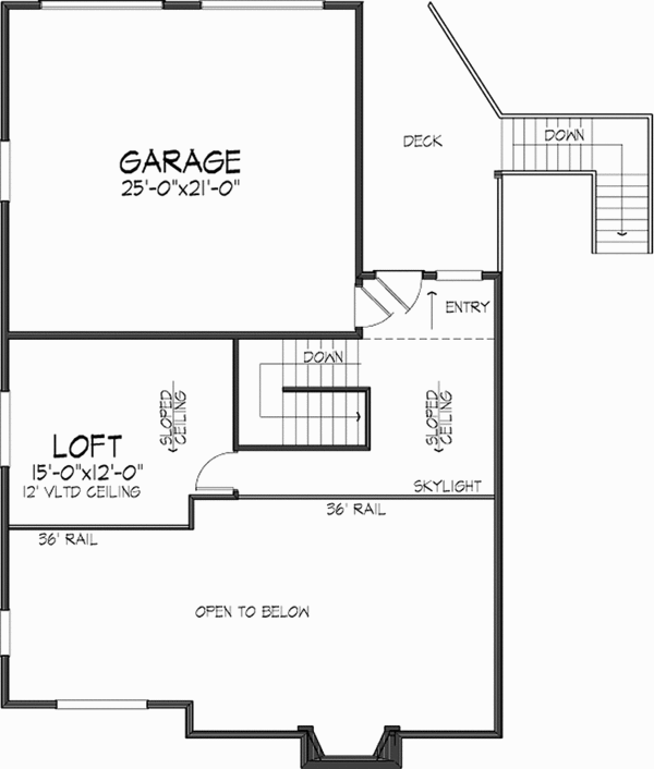 Home Plan - Contemporary Floor Plan - Upper Floor Plan #320-1016