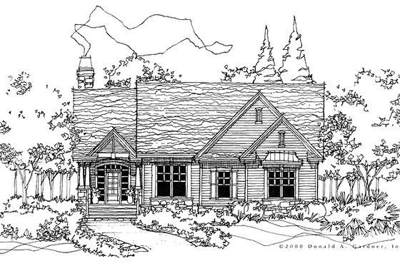 Exterior - Front Elevation 3 for Craftsman House Plan #929-565 - 4 bed, 3 bath