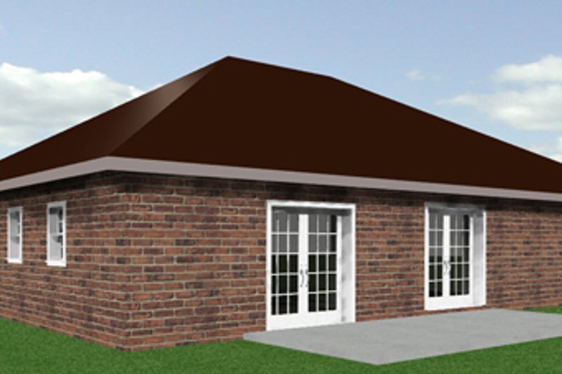House Blueprint - Exterior - Rear Elevation for Southern House Plan #44-136 - 3 bed, 2 bath