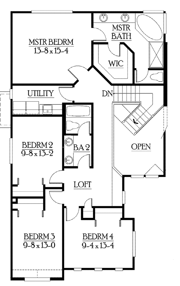 Architectural House Design - Craftsman Floor Plan - Upper Floor Plan #132-361