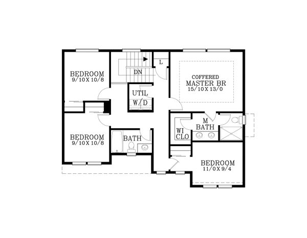 Craftsman Floor Plan - Upper Floor Plan #53-605