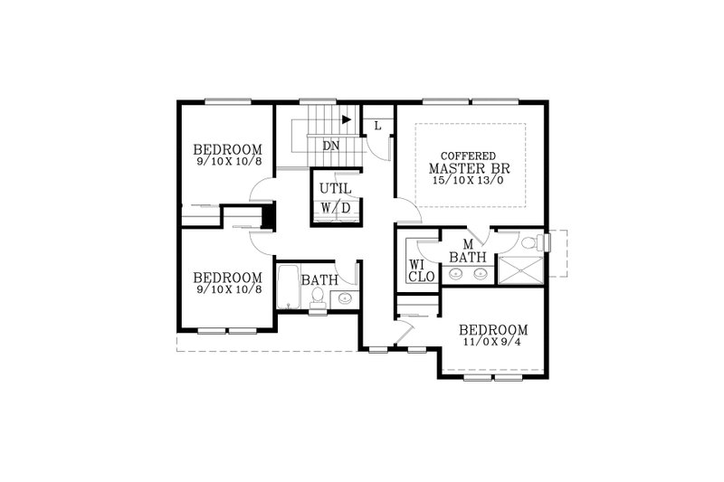 Architectural House Design - Floor Plan - Upper Floor for Craftsman House Plan #53-605 - 4 bed, 2.5 bath