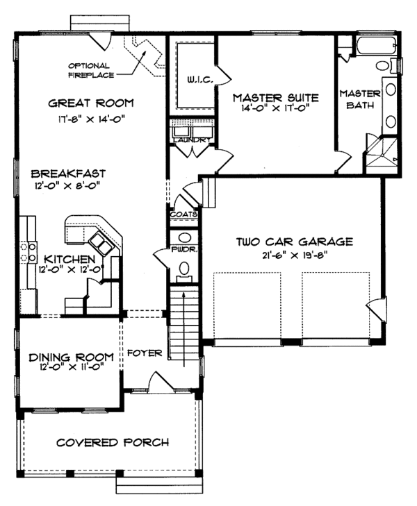 House Design - Country Floor Plan - Main Floor Plan #413-898