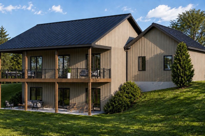 Architectural House Design - Exterior - Rear Elevation for Modern House Plan #1064-496 - 2 bed, 2 bath