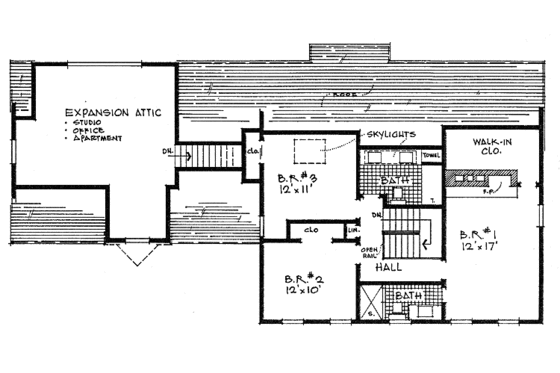 Floor Plan - Upper Floor for Colonial House Plan #315-119 - 3 bed, 2.5 bath