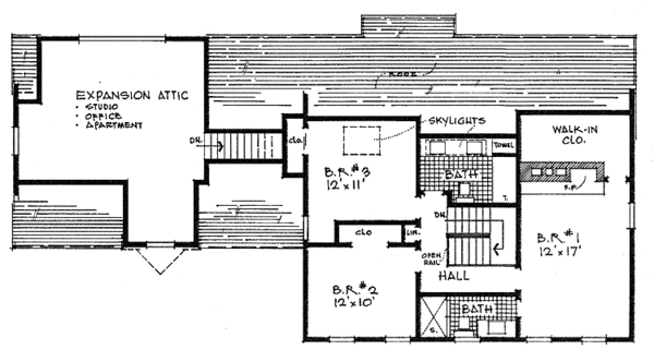Colonial Floor Plan - Upper Floor Plan #315-119