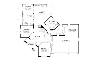 Floor Plan - Main Floor for Traditional House Plan #48-802 - 4 bed, 2.5 bath