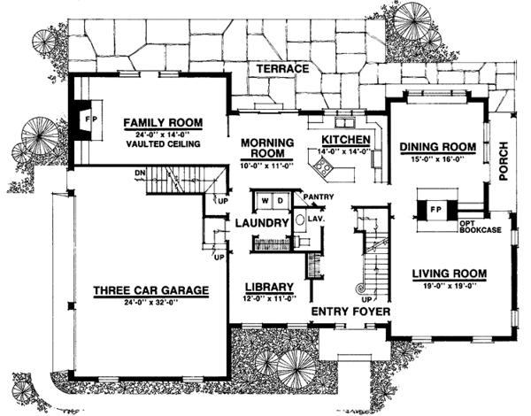 House Plan Design - Colonial Floor Plan - Main Floor Plan #1016-35