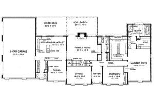 Floor Plan - Main Floor for European House Plan #10-223 - 4 bed, 3.5 bath